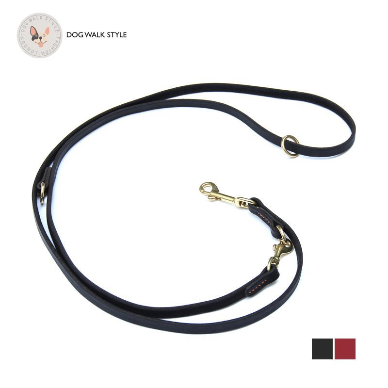 Italian Leather Multi Lead - Black / Wine Red - Image 2