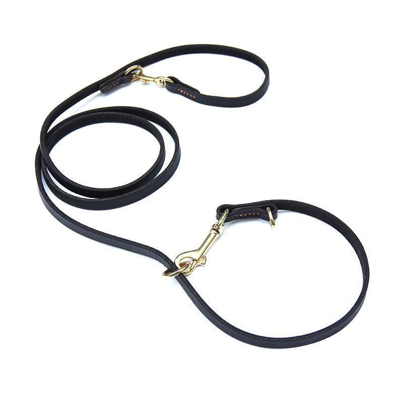 Italian Leather Multi Lead - Black / Wine Red - Image 3